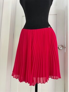 Junior Gaultier Fuchsia Pleated Chiffon Skirt Hot pink